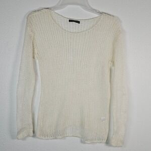Brandy Melville Colette White Mohair Wool Knit Sweater Top Loose Weave Size S
